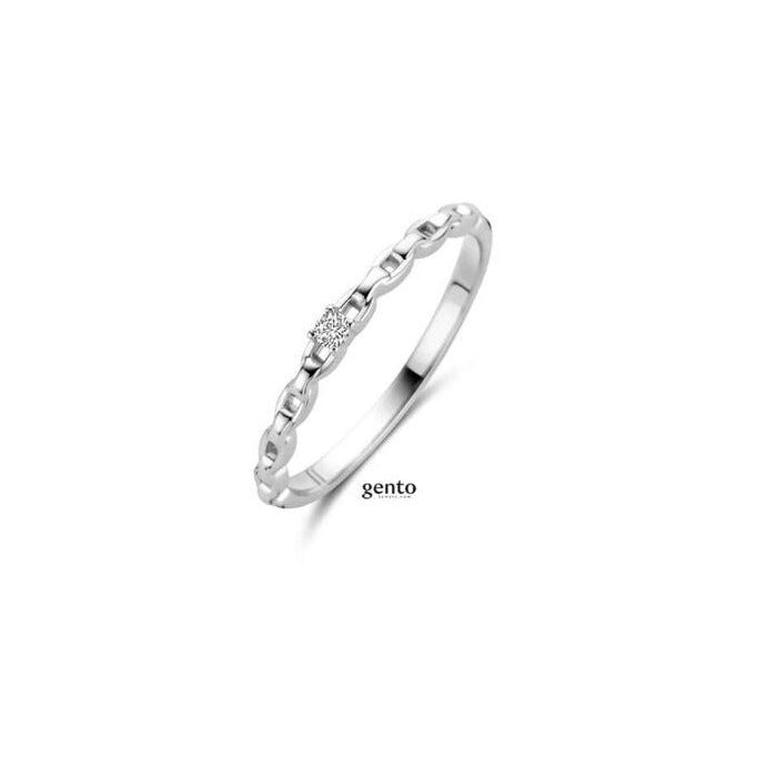 Gento Ring 240.733 - Zilver, Zirkoon, Maat 50