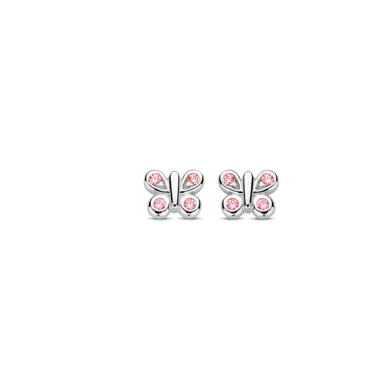 Naiomy Princess Oorknoppen 250.245- Zilver, Roze Zirkoon, Kids