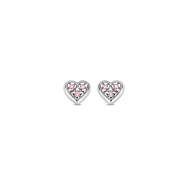 Naiomy Princess Oorknoppen 250.030 - Zilver, Roze Zirkoon, Kids