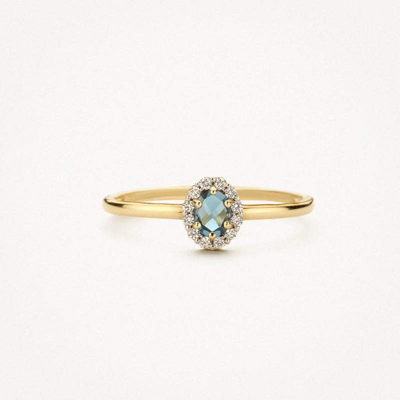 Blush Ring 250.107 - Geel Goud 14ct, Zirkonium, London Blue, maat 54