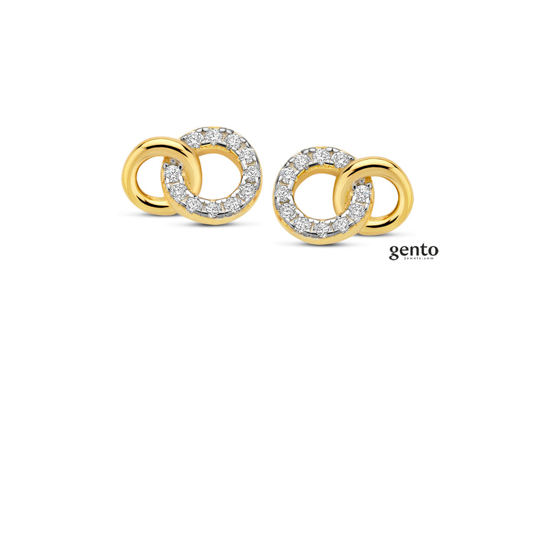 Gento Oorknoppen 250.166 - Plaqué, Zirkoon