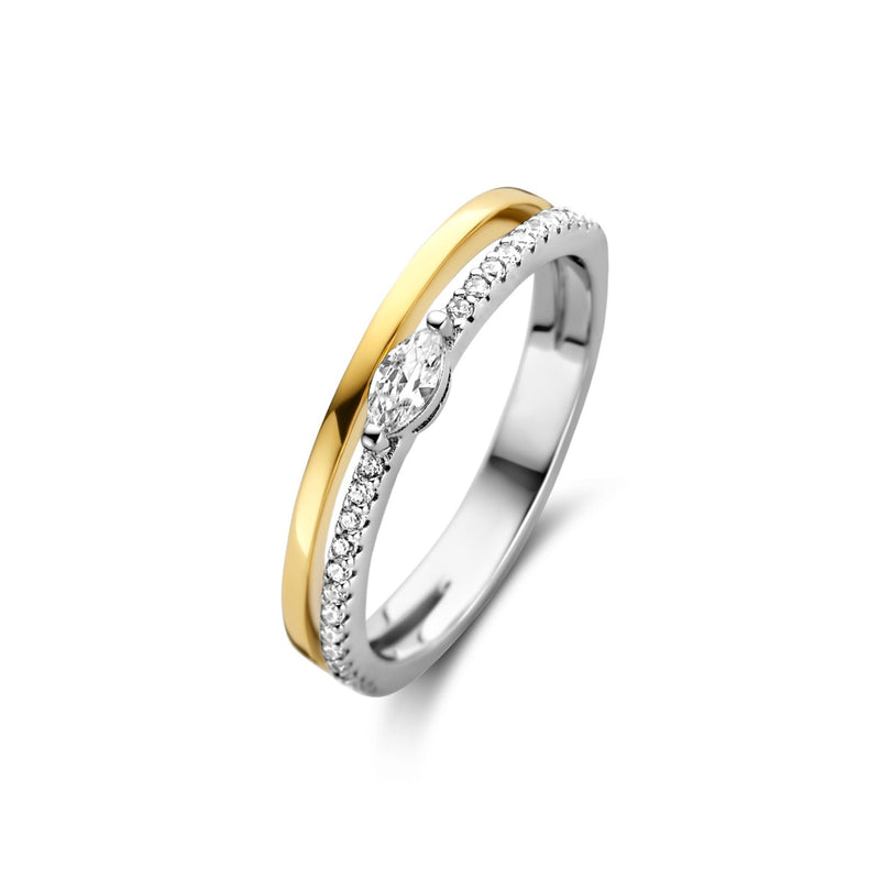 Naiomy Moments Ring 250.225 - Ring zilver en plaqué, Zirkoon, Maat 54