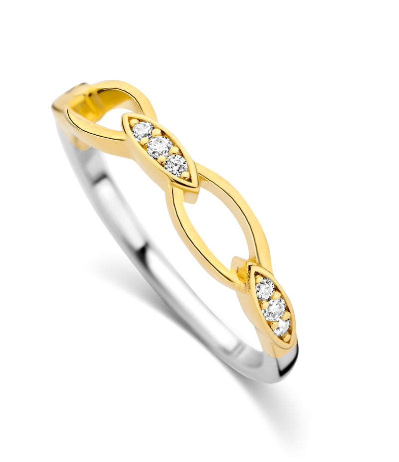 Silver Rose Ring 250.295 - Zilver & Plaqué, Zirkoon, Maat 54