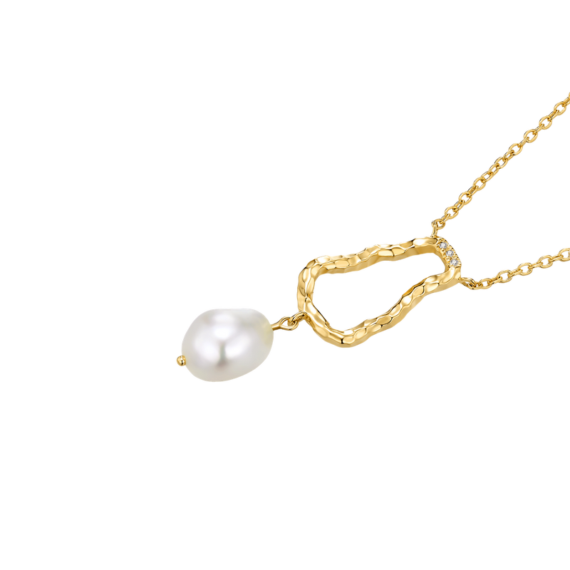 Diamanti Per Tutti Halsketting 250.230 - Plaqué, Diamant, Biwa Parel