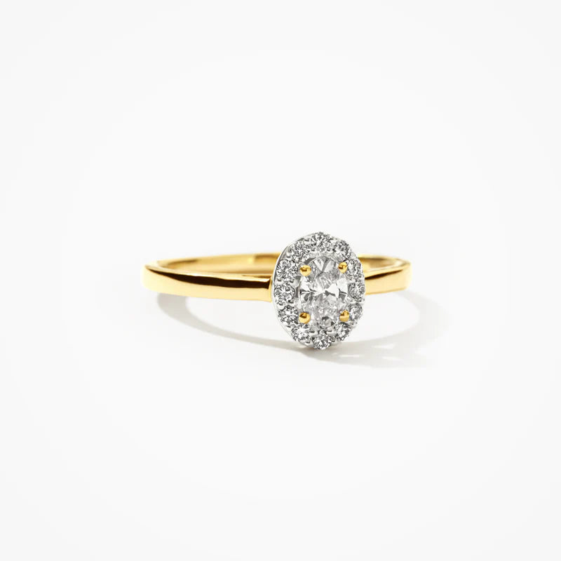 Blush Ring 250.354 - Geel Goud 14ct, Labgrown Diamant 0,12ct+0,08ct, Maat 54