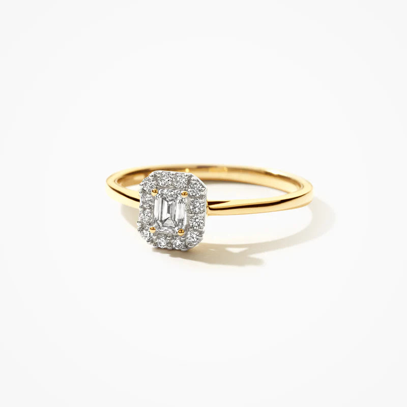 Blush Ring 250.355 - Geel Goud 14ct, Labgrown Diamant 0,10+0,07ct, Maat 54