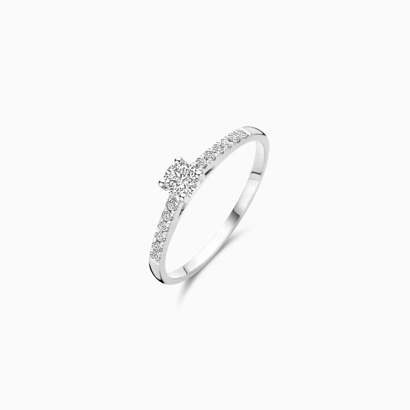 Blush Ring 250.360 - Wit Goud 14ct, Labgrown Diamant 0,20 + 0,12ct, Maat 54