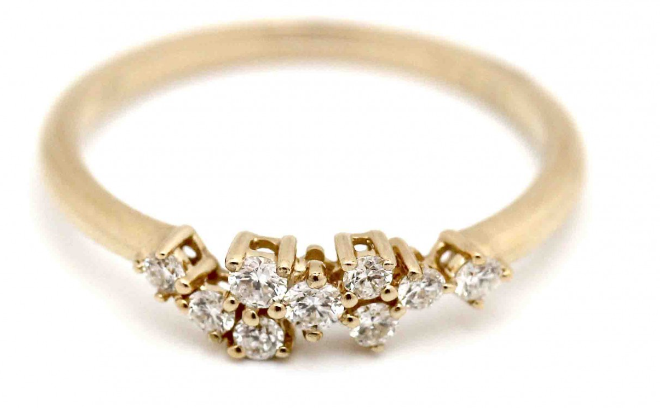 Worms Ring 250.375 - Geel Goud 18ct, Diamant 0,22ct, Maat 54