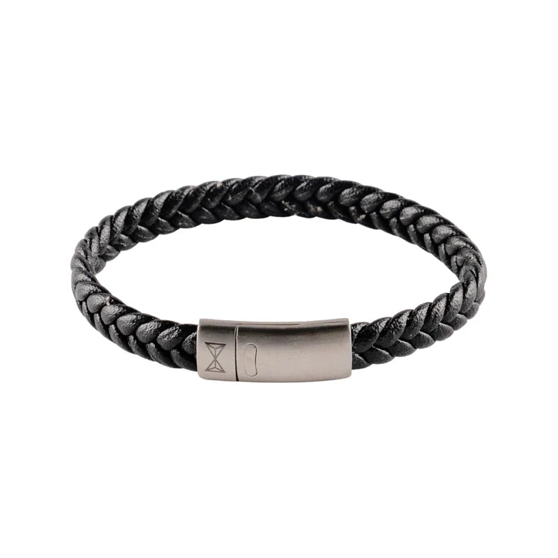 AZE Armband AJ-BL403-A-150 - Junior Collectie, Zwart Leder, 15cm
