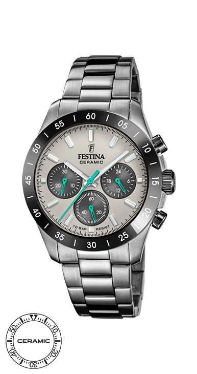 Festina Horloge 250 .414 - Staal, Chrono, Waterdicht, Heren