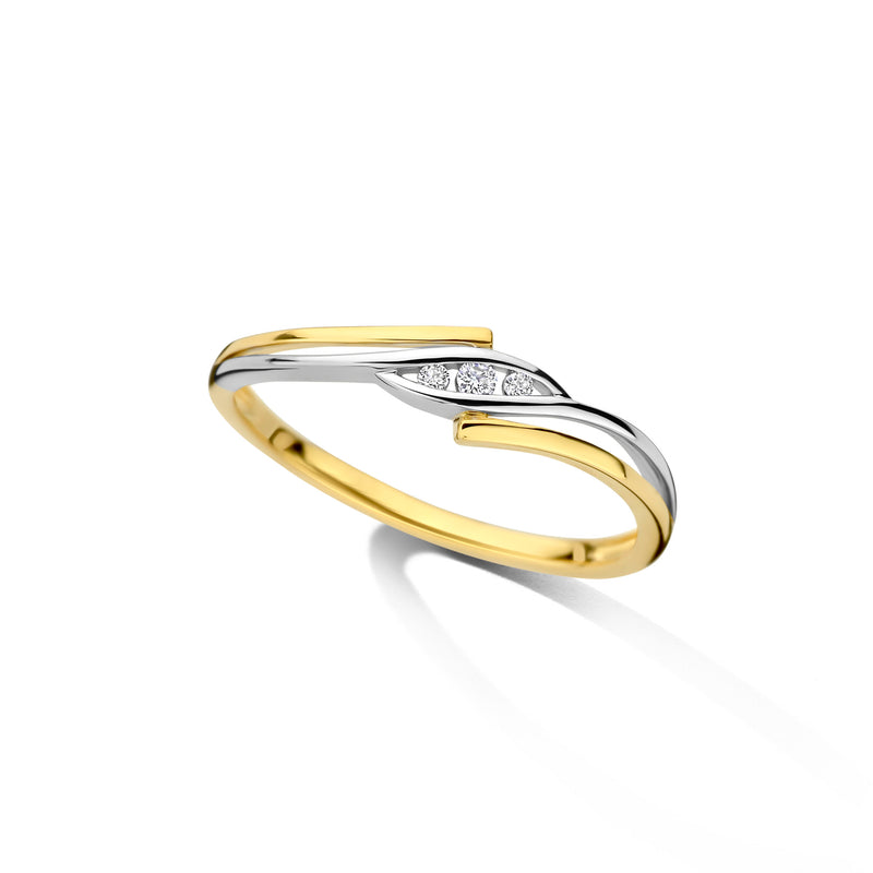 Dulci Nea Ring 250.444 - Bicolor Goud 18ct, Diamant 0,03Ct, Maat 54