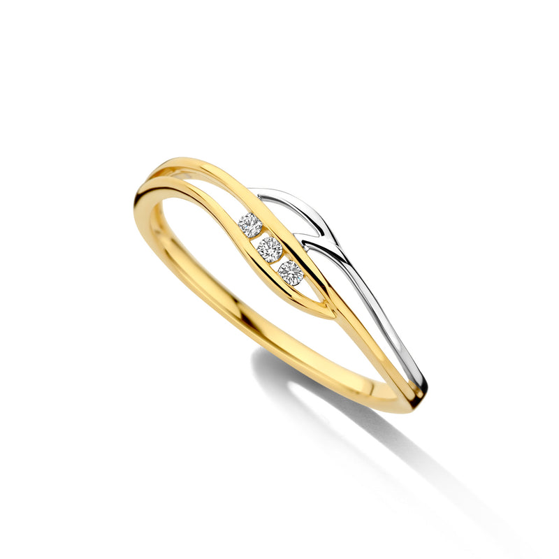 Dulci Nea Ring 250.456 - Bicolor Goud 18ct, Diamant 0,03ct, Maat 54