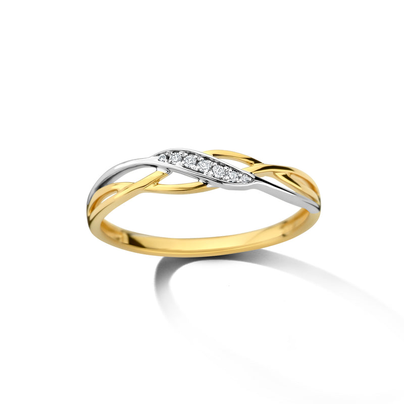 Dulci Nea Ring 250.457 - Bicolor Goud 18ct, Diamant 0,04ct, Maat 54