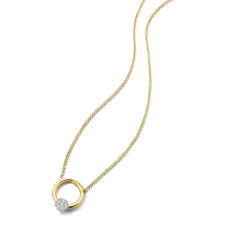 Dulci Nea Halsketting 250.461 - Bicolor Goud 18ct, Diamant 0,13ct (halsketting & hanger= 1 geheel)