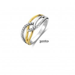 Gento Ring 250.476 - ZIlver & Plaqué,Zirkoon, Maat 56