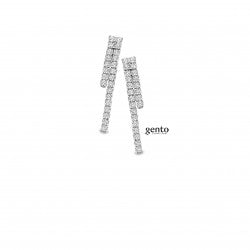 Gento Oorhangers 250.487 - Zilver, Zirkoon