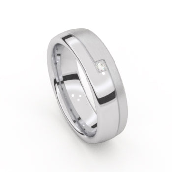 Amici Ring 5546/60 - Staal, Diamant, 6mm, Maat 54