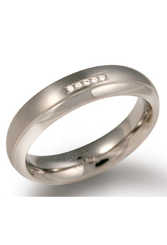 Boccia Ring 0130-09 - TItanium, Diamant, Maat 54