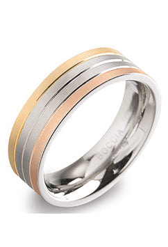 Boccia Ring 0135-03 - Titanium, 3color, Plaque, Heren, maat 62