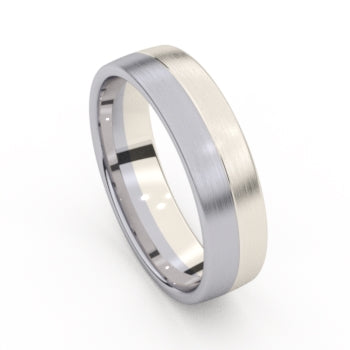 Aurodesign Ring 8698-PD/60 - Palladium & Wit Goud 18ct, 6mm, Maat 62