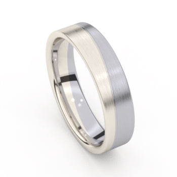 Aurodesign Ring 8700-PD/55 - Palladium & Wit Goud 18ct, 5,5mm, Maat 62