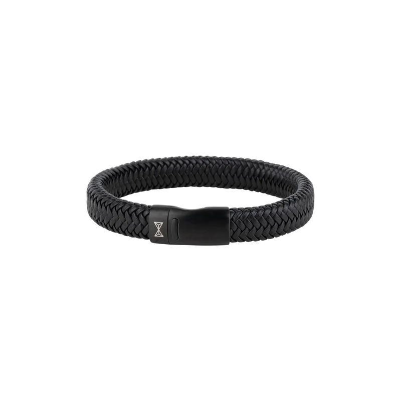 AZE Armband AZ-BL007-C210 - Leder, Zwart, 21cm