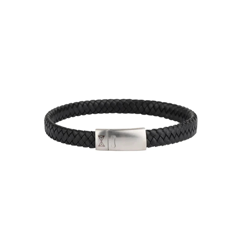 AZE Armband AZ-BL010-D-195 - Leder, Zwart, 19,5cm