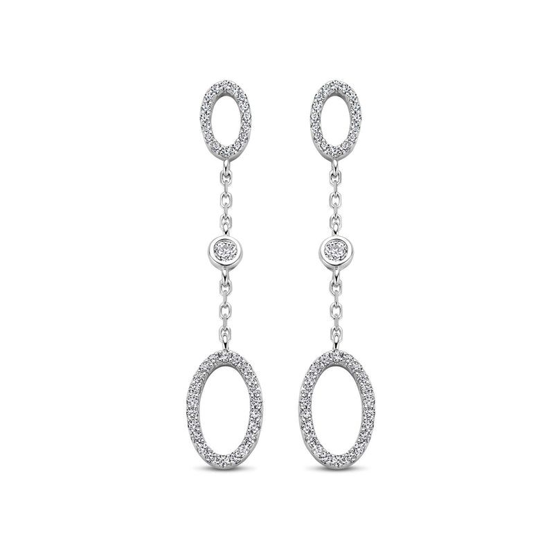 Naiomy Silver Oorhangers 240.719 - Zilver, Zirkoon