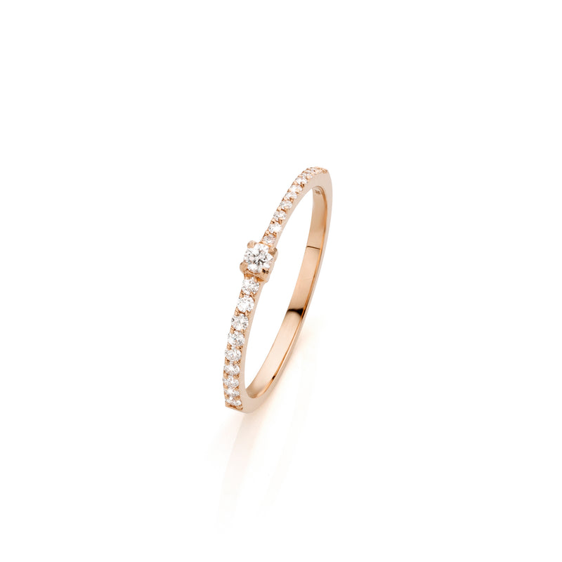 White Line Ring 200.404 - Rosé Goud 18ct, Diamant 0,17ct