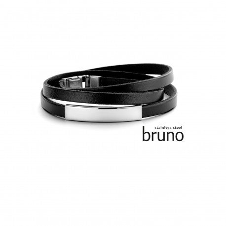 Bruno Armband 220.282 - Leder, Staal, Heren
