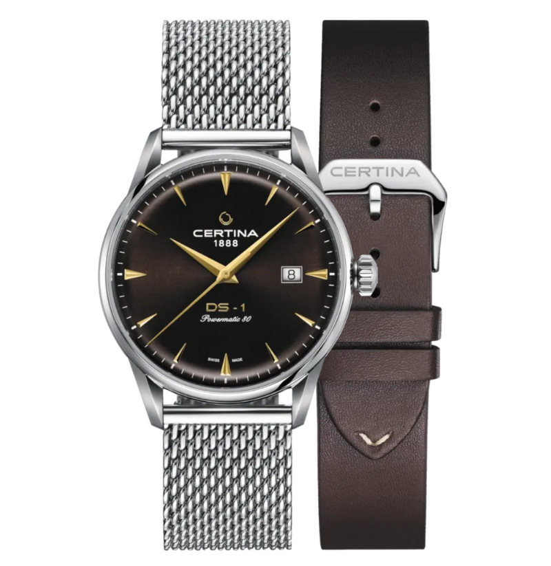 Horloge Certina C029.807.11.291.02 - Powermatic, 100M waterdicht, Staal, Extra Lederen Band, Heren
