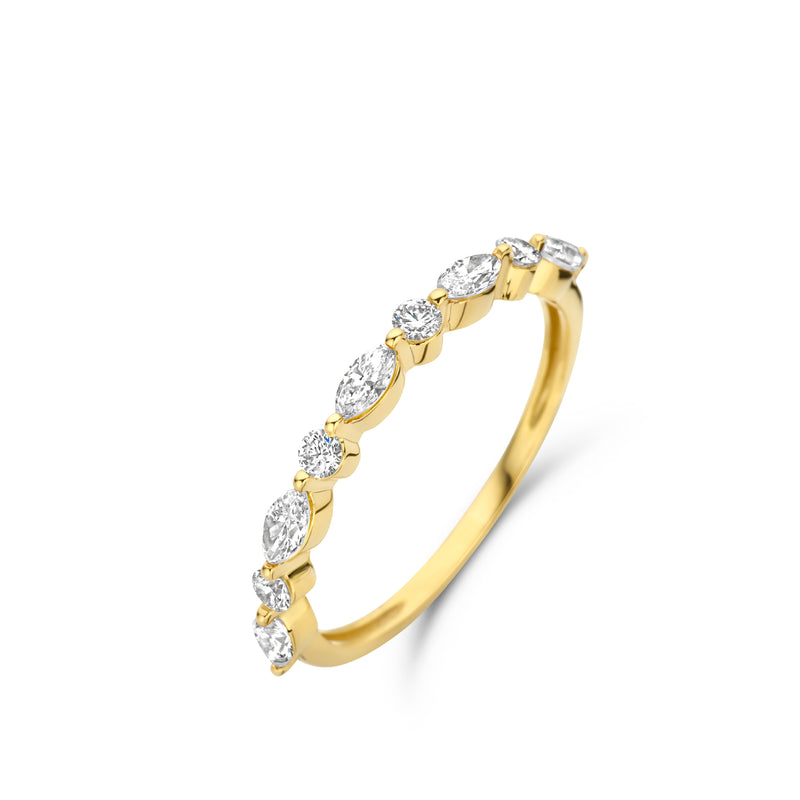 Beheyt Ring 220.507 - Geel Goud 18ct, Diamant 0,15 + 0,40ct, Maat 54