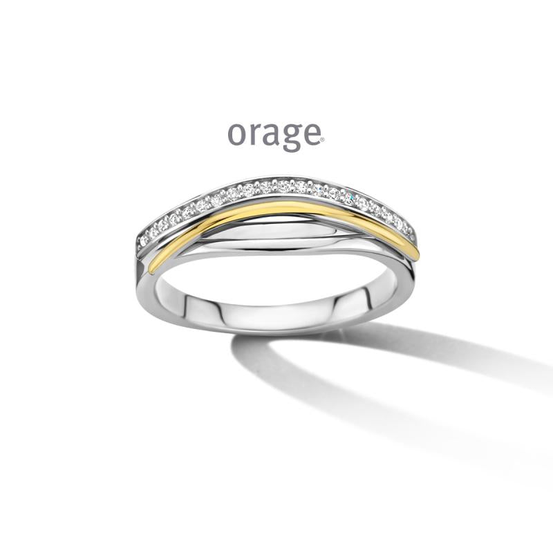 Orage Ring 220.769 - Zilver & Plaqué, Zirkoon, Dames