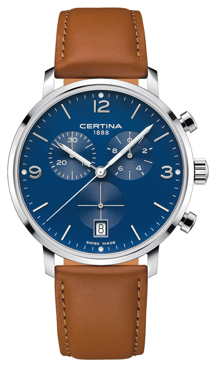 Certina Horloge 230.219 - Leder, Chrono, Waterdicht, Heren