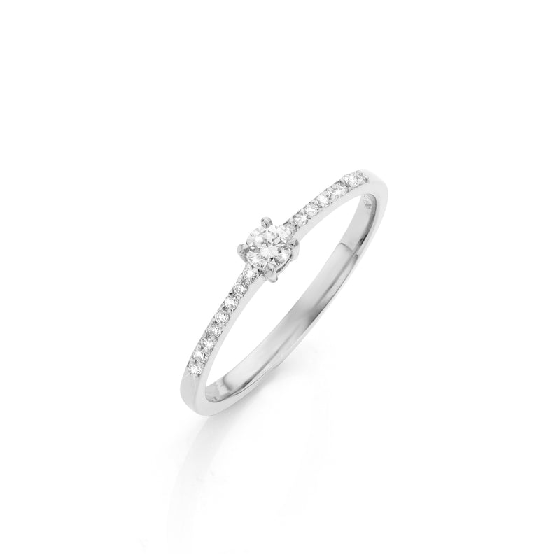 White Line Ring 1319W10 - Wit Goud 18ct, Diamant